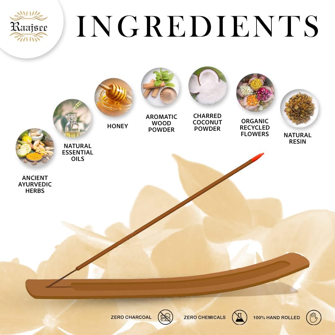 Raajsee Sandalwood Incense Sticks 100 Gm Pack-100% Pure Organic Natural Hand Rolled Free from Chemicals-for Church,Aroma Therapy,Relaxation,Meditation & Sensual Therapy - Image 4