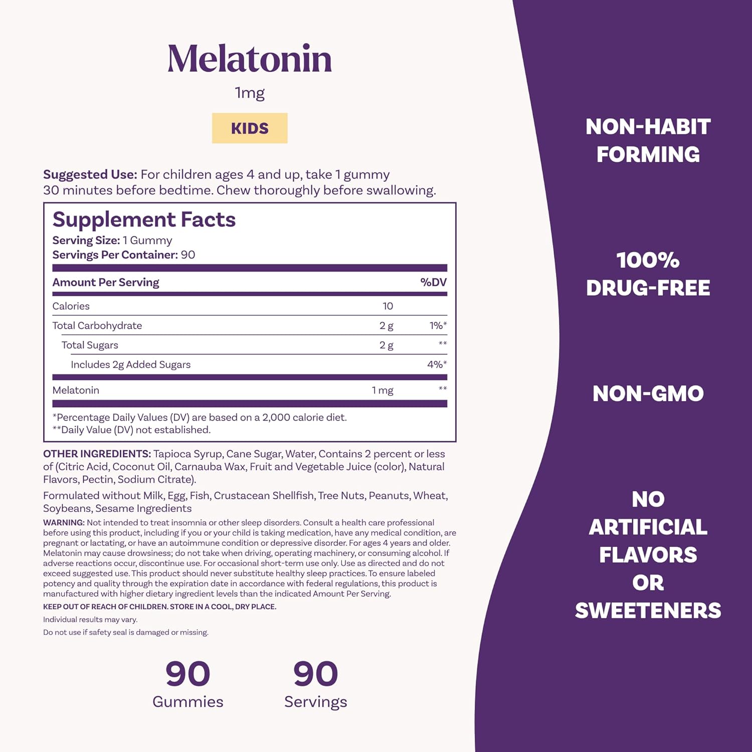 Natrol Kids Melatonin Gummies 1mg, Children's Melatonin for Restful Sleep, 90 Raspberry-Flavored Sleep Gummies, 90 Day Supply - Image 6